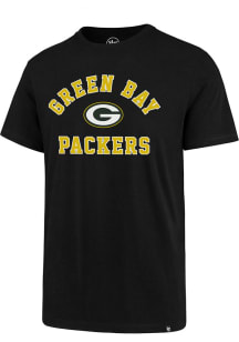 47 Green Bay Packers Black Varsity Arch Super Rival Short Sleeve T Shirt