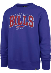 47 Buffalo Bills Mens Blue Varsity Block Headline Long Sleeve Crew Sweatshirt