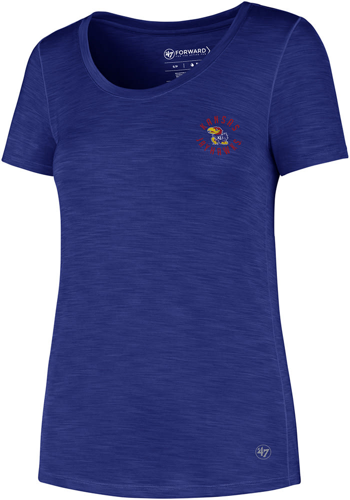 47 Kansas Jayhawks Womens Blue Microlite Shade T-Shirt