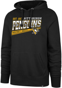 47 Pittsburgh Penguins Mens Black Five Hold Headline Long Sleeve Hoodie