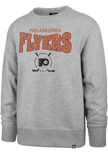 47 Philadelphia Flyers Mens Grey Forehand Headline Long Sleeve Crew Sweatshirt