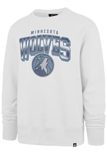 47 Minnesota Timberwolves Mens White Spotlight Headline Long Sleeve Crew Sweatshirt