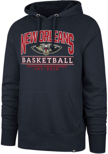 47 New Orleans Pelicans Mens Navy Blue Goodcall Headline Long Sleeve Hoodie