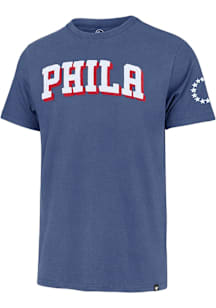 47 Philadelphia 76ers Blue Franklin Fieldhouse Design Short Sleeve Fashion T Shirt