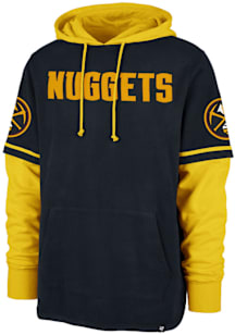 47 Denver Nuggets Mens Navy Blue Trifecta Shortstop Fashion Hood