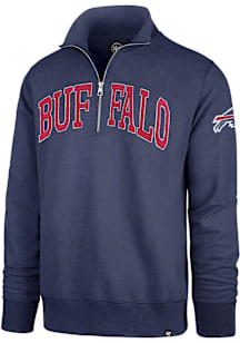 47 Buffalo Bills Mens Blue Striker Long Sleeve Qtr Zip Fashion Pullover