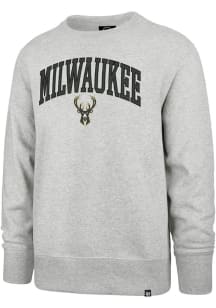 47 Milwaukee Bucks Mens Grey Arch Game Break Long Sleeve Fashion Sweatshirt