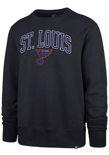 47 St Louis Blues Mens Navy Blue Arch Game Break Long Sleeve Fashion Sweatshirt