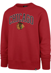 47 Chicago Blackhawks Mens Red Arch Game Break Long Sleeve Fashion Sweatshirt