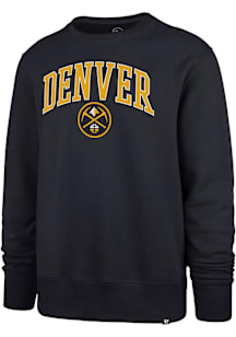 47 Denver Nuggets Mens Navy Blue Arch Game Break Long Sleeve Fashion Sweatshirt