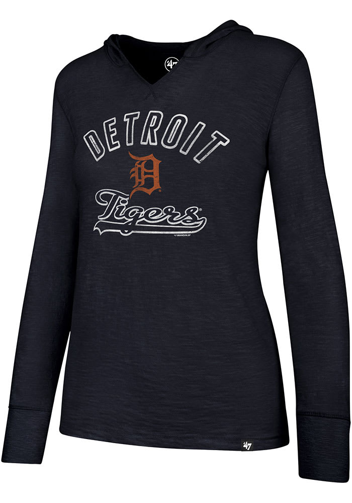 47 Detroit Tigers Womens Navy Blue Primetime Hooded Sweatshirt