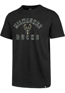 47 Milwaukee Bucks Black Varsity Arch Club Short Sleeve T Shirt