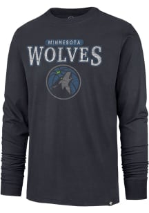 47 Minnesota Timberwolves Navy Blue Linear Franklin Long Sleeve Fashion T Shirt