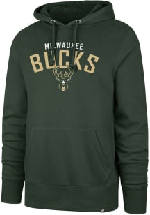 47 Milwaukee Bucks Mens Green Outrush Headline  Long Sleeve Hoodie