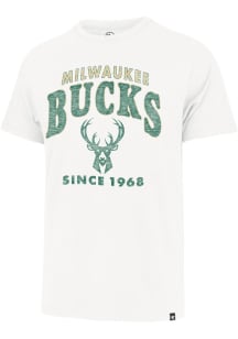 47 Milwaukee Bucks White Span Out Franklin Short Sleeve Fashion T Shirt