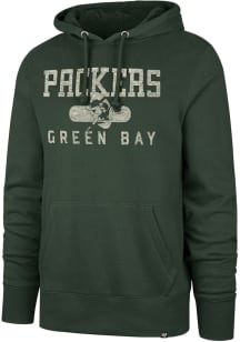 47 Green Bay Packers Mens Green Mainframe Headline Retro Logo Long Sleeve Hoodie