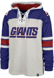 47 New York Giants Mens Grey Gridiron Lace Up Fashion Hood