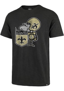 47 New Orleans Saints Charcoal Grit Vintage Scrum Short Sleeve Fashion T Shirt