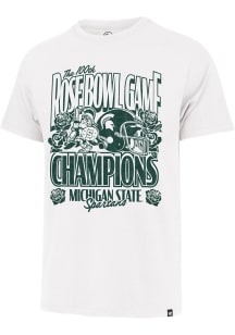 Michigan State Spartans White 47 2014 Rose Bowl - 100th Anniversary Short Sleeve Fashion T Shirt