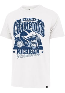 Michigan Wolverines White 47 1997 National Champions Short Sleeve Fashion T Shirt