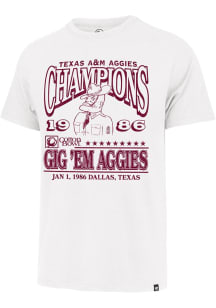 47 Texas A&amp;M Aggies White 1986 Cotton Bowl Champions Short Sleeve Fashion T Shirt