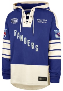 47 New York Rangers Mens Blue Blue Line Heritage Lacer Fashion Hood