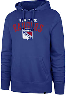 47 New York Rangers Mens Blue Outrush Headline Long Sleeve Hoodie