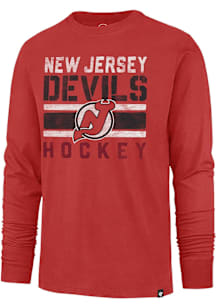 47 New Jersey Devils Red Top Bin Franklin Long Sleeve Fashion T Shirt