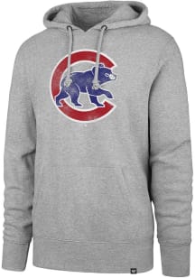 47 Chicago Cubs Mens Grey D Imprint Long Sleeve Hoodie