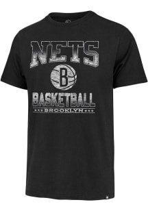 47 Brooklyn Nets Black Inner Fade Franklin Short Sleeve Fashion T Shirt