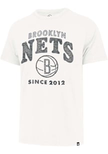47 Brooklyn Nets White Span Out Franklin Short Sleeve Fashion T Shirt