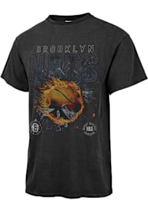 47 Brooklyn Nets Black Tradition Vintage Tubular Short Sleeve Fashion T Shirt