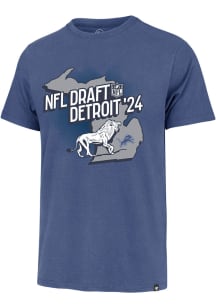 47 Detroit Lions Blue State Regional Franklin Short Sleeve Fashion T Shirt