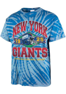 47 New York Giants Blue Historic Twister Tie Dye Brickhouse Tubular Short Sleeve Fashion T Shirt