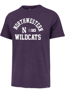 Northwestern Wildcats Purple 47 Number 1 Design Big 10 Short Sleeve Fashion T Shirt