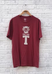 47 Temple Owls Cardinal Knockout Fieldhouse Short Sleeve Fashion T Shirt