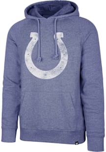 47 Indianapolis Colts Mens Blue Distressed Primary Logo Match Raglan Fashion Hood