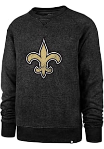47 New Orleans Saints Mens Black Distressed Retro Logo Match Long Sleeve Fashion Sweatshirt