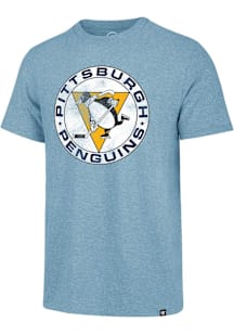 47 Pittsburgh Penguins Light Blue Distressed Retro Match Short Sleeve Fashion T Shirt