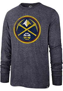 47 Denver Nuggets Navy Blue Imprint Match Long Sleeve Fashion T Shirt