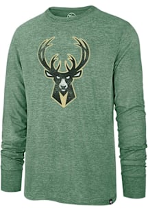 47 Milwaukee Bucks Green Imprint Match Long Sleeve Fashion T Shirt