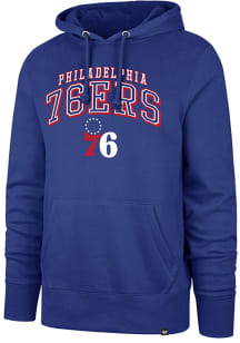 47 Philadelphia 76ers Mens Blue Double Decker Headline Long Sleeve Hoodie
