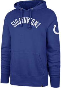 47 Indianapolis Colts Mens Blue Upside Down Two Peat Headline Long Sleeve Hoodie