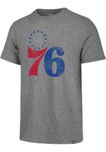 47 Philadelphia 76ers Grey Match Designed Short Sleeve Fashion T Shirt