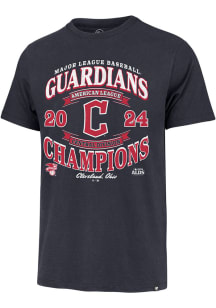 47 Cleveland Guardians Navy Blue 2024 Division Champs Franklin Short Sleeve Fashion T Shirt