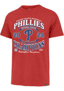 47 Philadelphia Phillies Red 2024 Division Champs Franklin Short Sleeve Fashion T Shirt