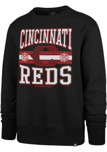 47 Cincinnati Reds Mens Black Letters Headline Long Sleeve Crew Sweatshirt