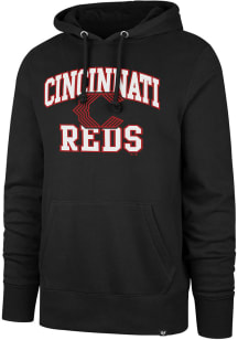 47 Cincinnati Reds Mens Black Velocity Headline Long Sleeve Hoodie
