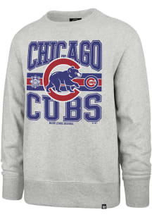 47 Chicago Cubs Mens Grey Letters Headline Long Sleeve Crew Sweatshirt