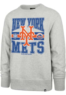47 New York Mets Mens Grey Letters Headline Long Sleeve Crew Sweatshirt